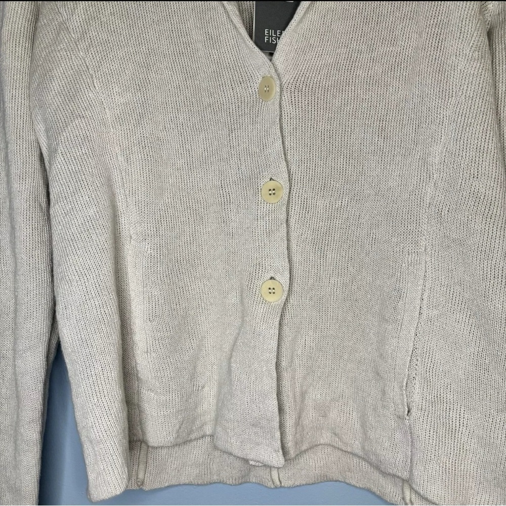 NEW EILEEN FISHER Jacket Women’s Size XS Notch Collar Jacket Cardigan Bone - Picture 5 of 7